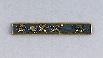 Knife Handle (Kozuka), Copper-gold alloy (shakudō), gold, Japanese