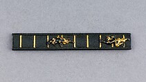 Knife Handle (Kozuka), Copper-gold alloy (shakudō), gold, silver, Japanese
