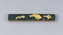 Knife Handle (Kozuka), Copper-gold alloy (shakudō), gold, Japanese