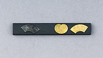 Knife Handle (Kozuka), Copper-gold alloy (shakudō), gold, silver, Japanese