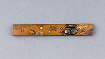 Knife Handle (Kozuka), Copper, copper-silver alloy (shibuichi), copper-gold alloy (shakudō), gold, silver, cloisonné enamel, Japanese