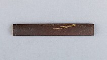 Knife Handle (Kozuka), Iron, copper-silver alloy (shibuichi), gold, Japanese