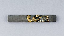 Knife Handle (Kozuka), Silver, gold, copper, copper-gold alloy (shakudō), Japanese
