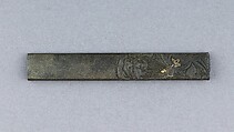 Knife Handle (Kozuka), Copper-silver alloy (shibuichi), gold, Japanese