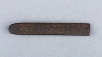 Knife Handle (Kozuka), Iron, gold, copper-gold alloy (shakudō), Japanese