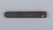 Knife Handle (Kozuka), Iron, copper-gold alloy (shakudō), Japanese
