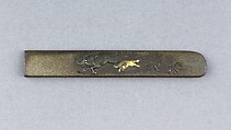 Knife Handle (Kozuka), Copper-silver alloy (shibuichi), gold, Japanese