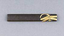 Knife Handle (Kozuka), Copper-silver alloy (shibuichi), gold, Japanese