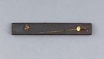 Knife Handle (Kozuka), Iron, copper-silver alloy (shibuichi), gold, copper, Japanese