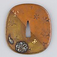 Sword Guard (Tsuba), Copper, copper alloy (sentoku), silver, gold, Japanese