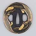 Sword Guard (Tsuba), Copper-gold alloy (shakudō), silver, gold, copper-silver alloy (shibuichi), copper, Japanese