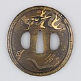 Sword Guard (Tsuba), Brass, copper-gold alloy (shakudō), gold, copper, Japanese