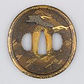 Sword Guard (Tsuba), Brass, copper-gold alloy (shakudō), gold, copper, Japanese