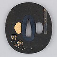 Sword Guard (Tsuba), Copper-gold alloy (shakudō), copper-silver alloy (shibuichi), gold, copper, Japanese