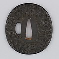 Sword Guard (Tsuba), Copper-gold alloy (shakudō), copper, Japanese