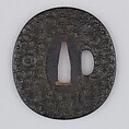 Sword Guard (Tsuba), Copper-gold alloy (shakudō), copper, Japanese