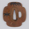 Sword Guard (Tsuba), Copper, copper-gold alloy (shakudō), gold, silver, Japanese