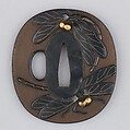 Sword Guard (Tsuba), Copper, copper-gold alloy (shakudō), gold, Japanese