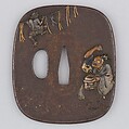 Sword Guard (Tsuba), Iron, gold, silver, copper-gold alloy (shakudō), copper, Japanese