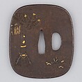 Sword Guard (Tsuba), Iron, gold, silver, copper-gold alloy (shakudō), copper, Japanese