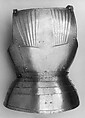 Armor, Etched decoration on poleyns (knee defeneses) attributed to Heilig Jörg (German, active ca. 1490–1505), Steel, leather, German