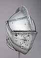 Close Helmet for the Tourney, Ornament copied from a design by Daniel Hopfer (German, Kaufbeuren 1471–1536 Augsburg), Steel, leather, brass, Austrian, Innsbruck
