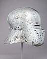 Sallet, Steel, copper alloy, leather, German