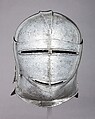 Close Helmet, Hans Maystetter (Austrian, Innsbruck, documented 1508–33), Steel, leather, Austrian, Innsbruck