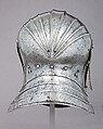 Close Helmet, Hans Maystetter (Austrian, Innsbruck, documented 1508–33), Steel, leather, Austrian, Innsbruck