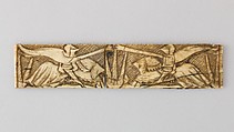 Plaque with Jousting Knights, Ivory, French