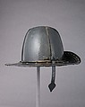 Helmet in the Shape of a Cavalier's Hat, Steel, gold, textile, probably British
