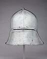 Sallet and Bevor, Steel, copper alloy, leather, German