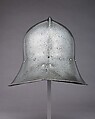 Sallet and Bevor, Steel, copper alloy, leather, German