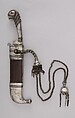 Dagger (Pichangatti) with Sheath, Steel, silver, wood, coral, ruby, Indian, Kodagu (Coorg)