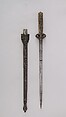 Dagger with Sheath, Steel, silver, gold, Persian