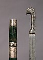 Sword with Scabbard, Steel, niello, textile, silver, wood, Caucasian