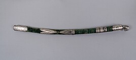 Sword with Scabbard, Steel, niello, textile, silver, wood, Caucasian