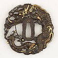 Sword Guard (Tsuba), Silver, gold, Japanese