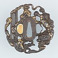 Sword Guard (Tsuba), Iron, gold, copper, Japanese