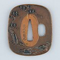 Sword Guard (Tsuba), Copper, copper-gold alloy (shakudō), gold, Japanese
