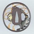 Sword Guard (Tsuba), Iron, silver, gold, copper, Japanese