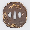 Sword Guard (Tsuba), Iron, gold, silver, copper, Japanese