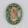 Sword Guard (Tsuba), Brass, enameled cloisonné (shippō), copper, Japanese