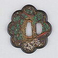 Sword Guard (Tsuba), Copper, enameled cloisonné (shippō), copper-gold alloy (shakudō), Japanese