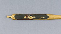 Hair Dressing Tool (Kogai), Copper-gold alloy (shakudō), gold, copper, Japanese