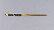 Hair Dressing Tool (Kogai), Copper-gold alloy (shakudō), gold, copper, Japanese