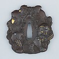 Sword Guard (Tsuba), Iron, gold, silver, copper, Japanese