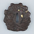 Sword Guard (Tsuba), Iron, gold, silver, copper, Japanese