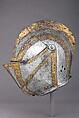 Close Helmet for the Tilt, Steel, gold, brass, German, Augsburg