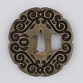 Sword Guard (Tsuba), Copper-gold alloy (shakudō), copper-silver alloy (shibuichi), copper, Japanese